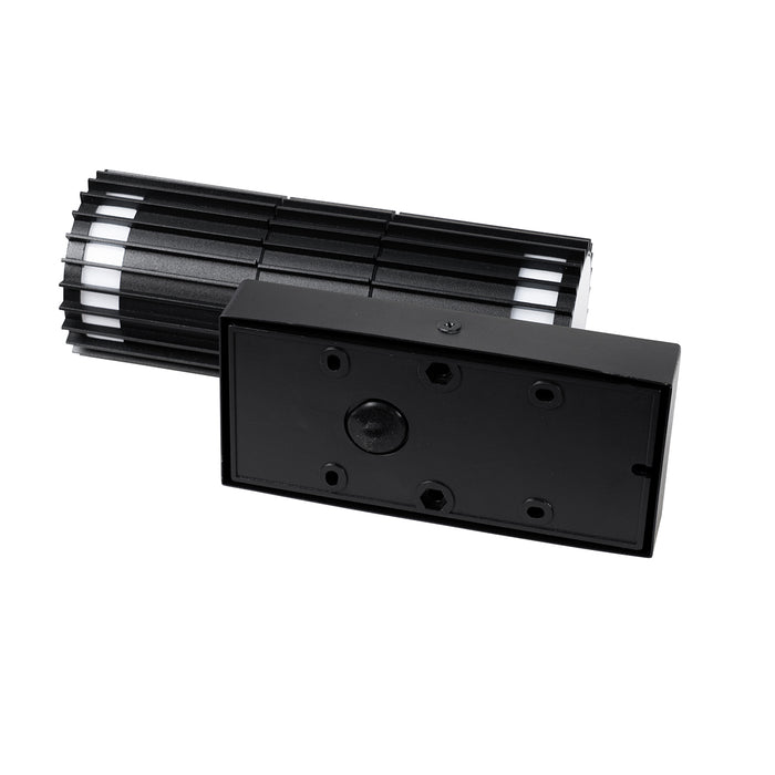 QAZQA Buiten wandlamp zwart met bewegingssensor 2-lichts - Boris