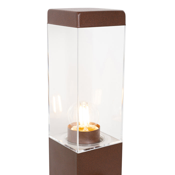 QAZQA Buitenlamp roestbruin 45 cm met stopcontact IP44 - Malios