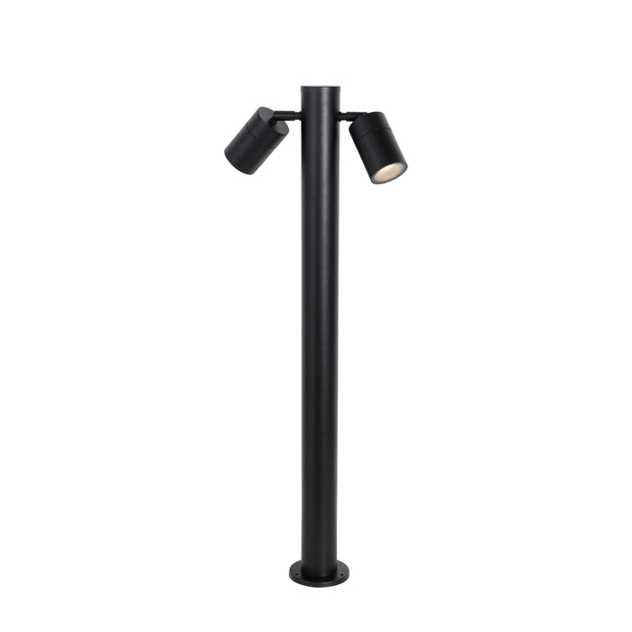 QAZQA Staande buitenlamp zwart 80 cm IP44 verstelbaar 2-lichts - Duo