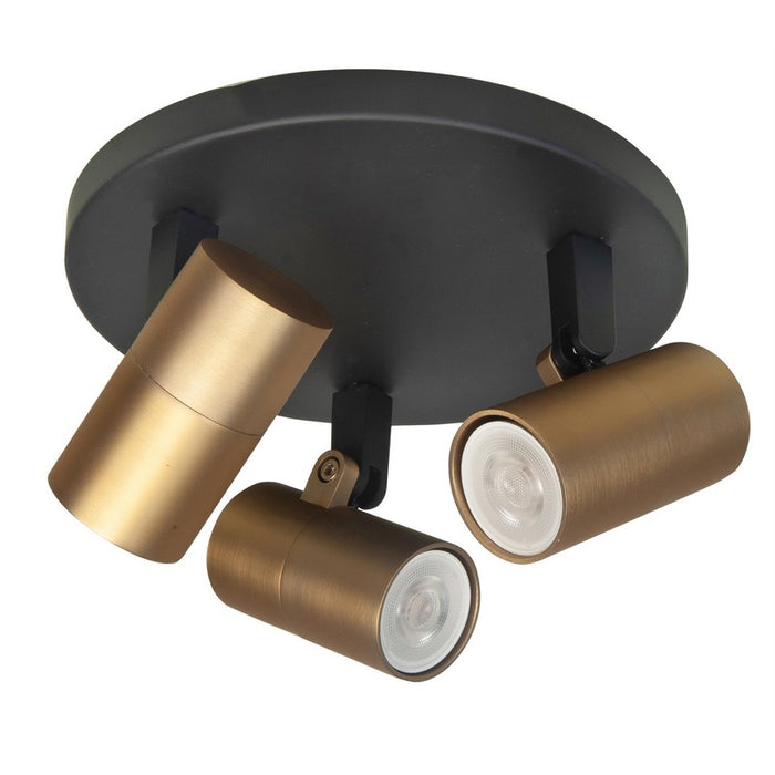 Highlight Spot Piccolo Zwart-Goud GU10 mini 35mm  3-Lichts Ø 17cm