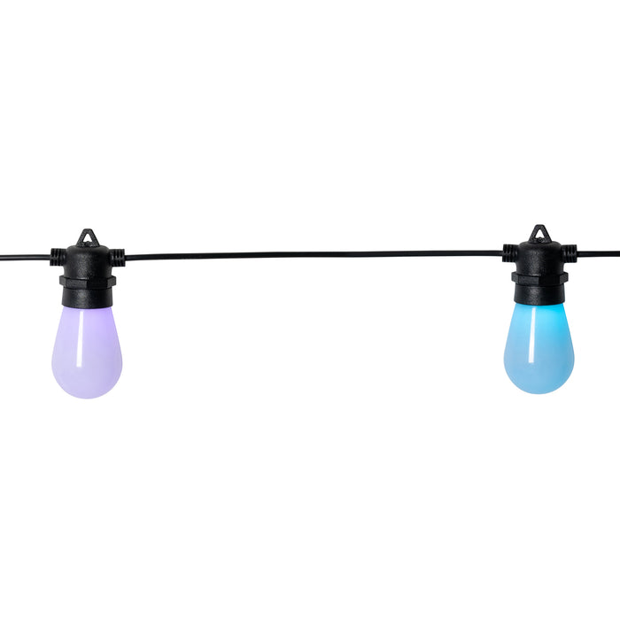 QAZQA Smart lichtsnoer LED 15 meter 15-lichts opaal RGBW IP44 - Chill