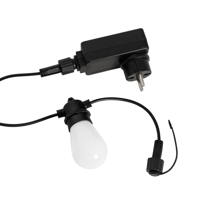 QAZQA Smart lichtsnoer LED 15 meter 15-lichts opaal RGBW IP44 - Chill