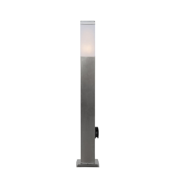 QAZQA Buitenlamp staal 80 cm met stopcontact IP44 - Malios