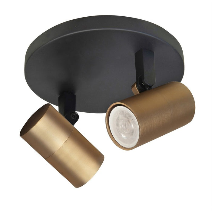 Highlight Spot Piccolo Zwart-Goud GU10 mini 35mm  2-Lichts Ø 15cm