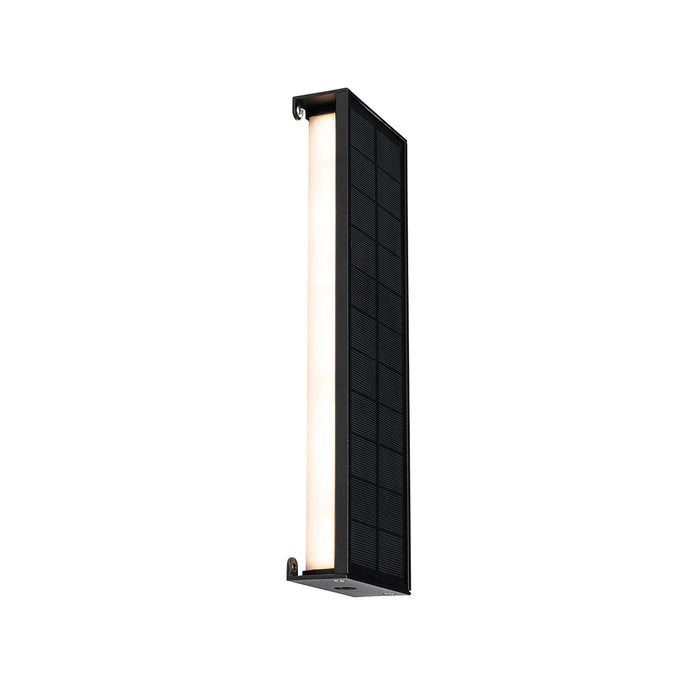 QAZQA Buiten wandlamp zwart 30 cm incl. LED 4-staps dimbaar met solar