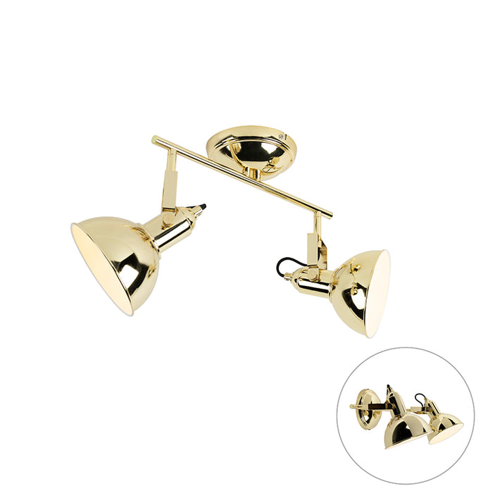 QAZQA Art Deco plafondspot goud 2-lichts - Tommy