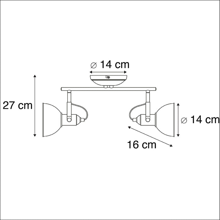 QAZQA Art Deco plafondspot goud 2-lichts - Tommy