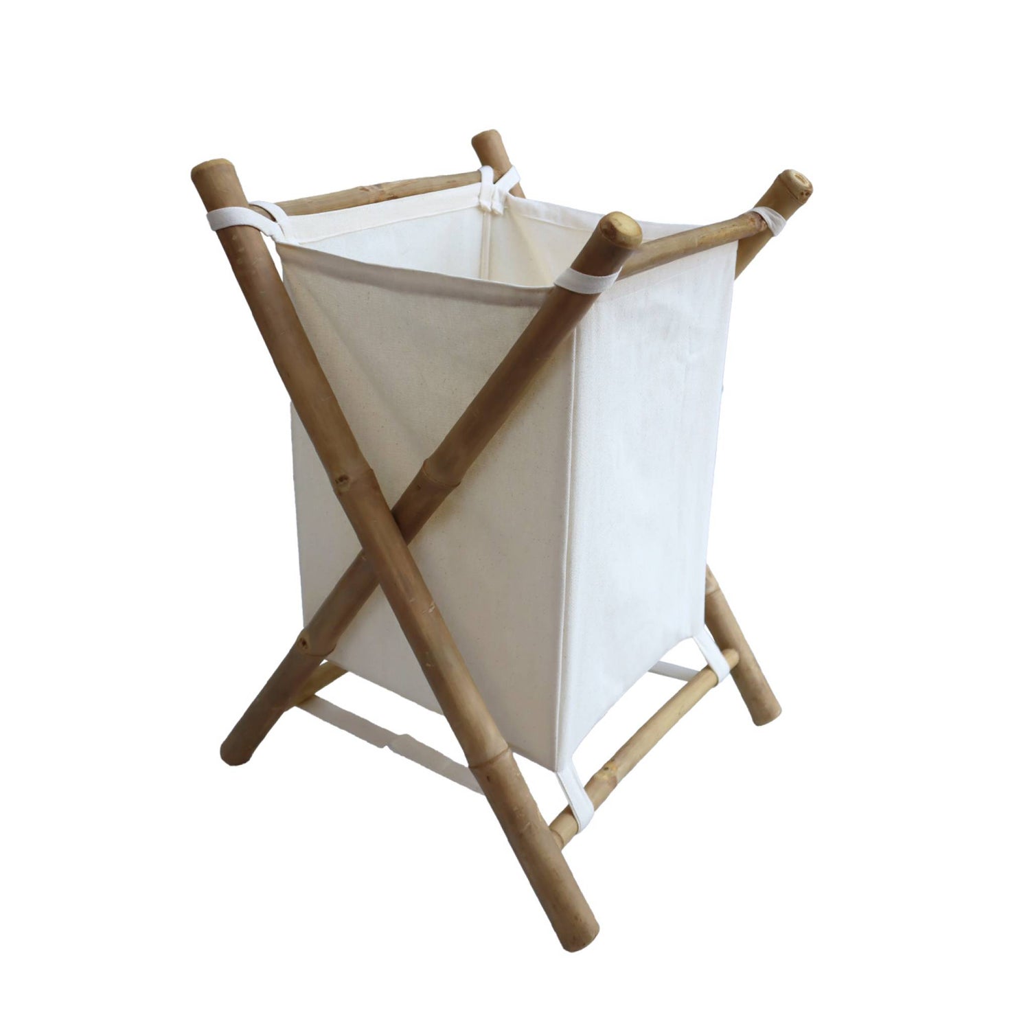 sweeek - Opvouwbare wasmand van bamboe en stof