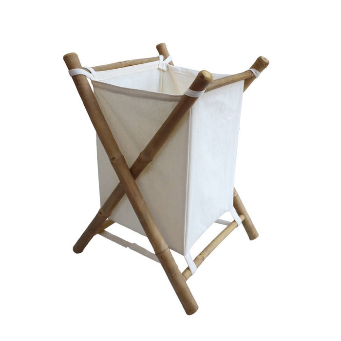 sweeek - Opvouwbare wasmand van bamboe en stof