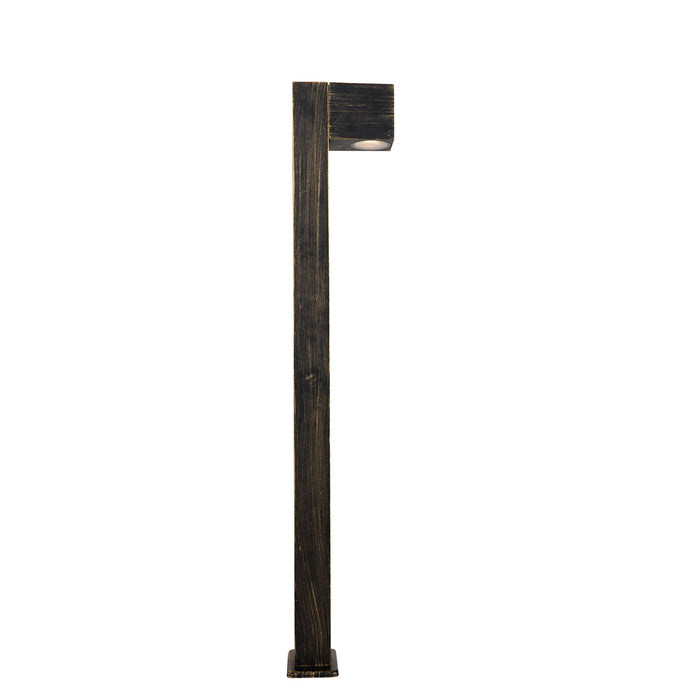 QAZQA Industriële staande buitenlamp antiek goud 80 cm IP44 - Baleno