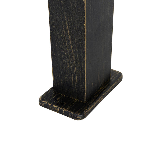 QAZQA Industriële staande buitenlamp antiek goud 80 cm IP44 - Baleno