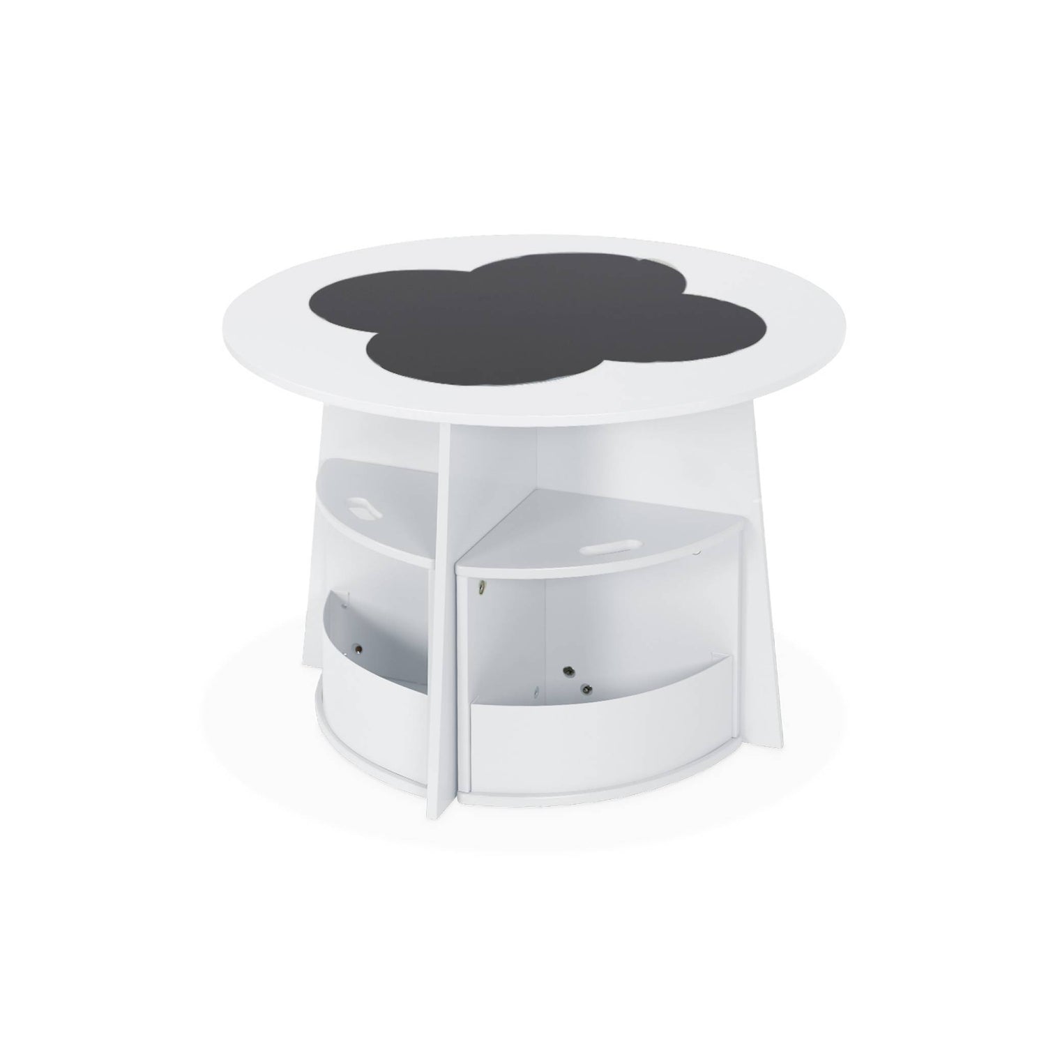 sweeek - Kindertafel en 4 stoelen met leisteen effect