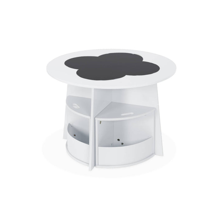 sweeek - Kindertafel en 4 stoelen met leisteen effect