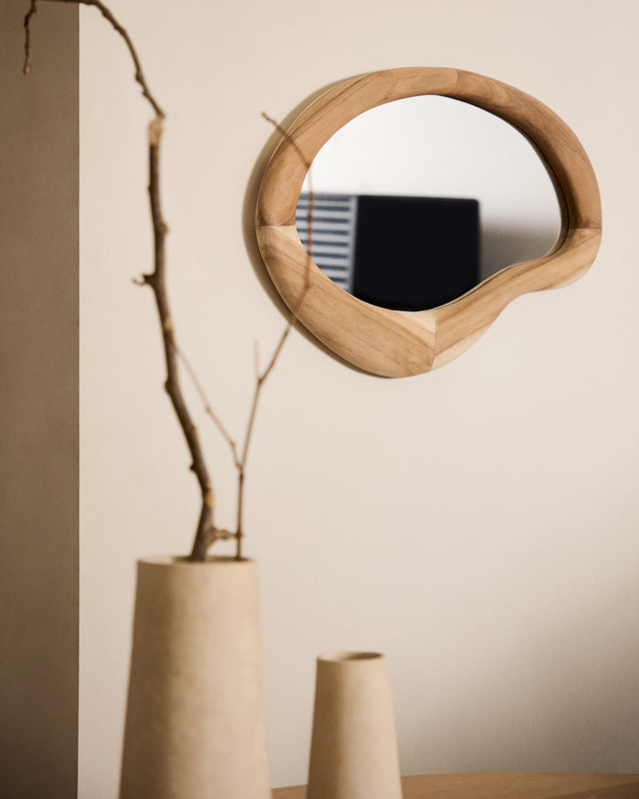 Kave Home - Spiegel Selem van mungur hout met natuurlijke afwerking 68