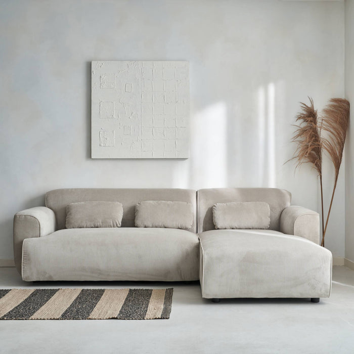 sweeek - 2 tot 3 zits hoekbank in corduroy, rechterhoek