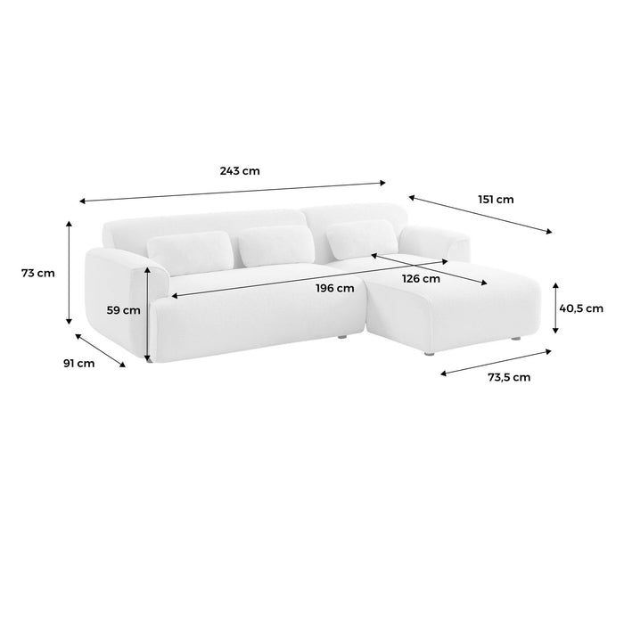 sweeek - 2 tot 3 zits hoekbank in corduroy, rechterhoek