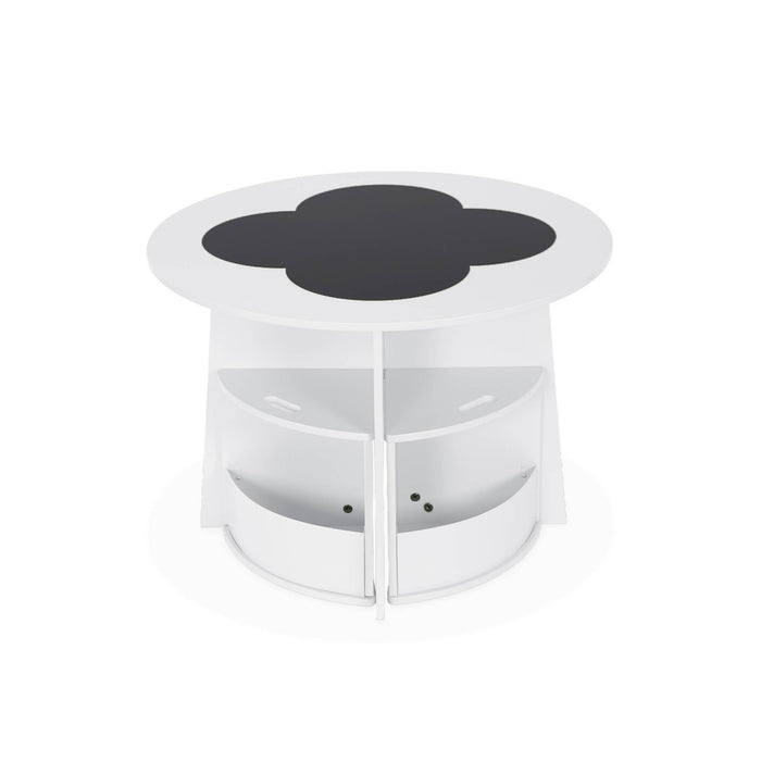 sweeek - Kindertafel en 4 stoelen met leisteen effect