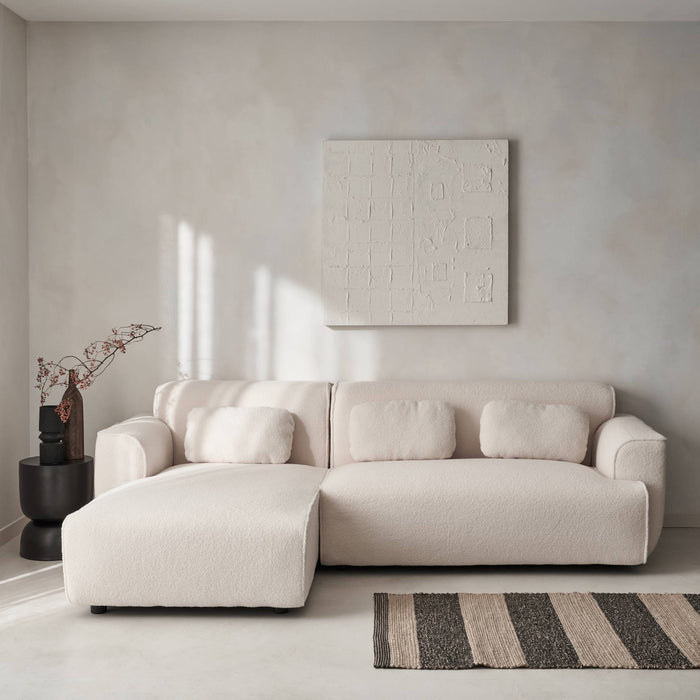 sweeek - Hoekbank, 3 zits boucléstof