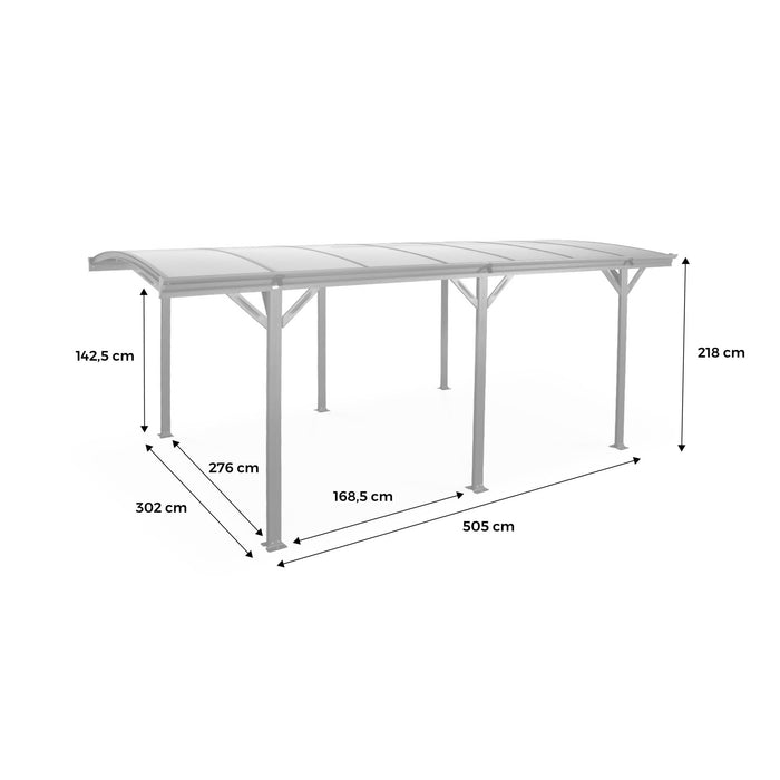 sweeek - Carport, antraciet aluminium, 5x3m