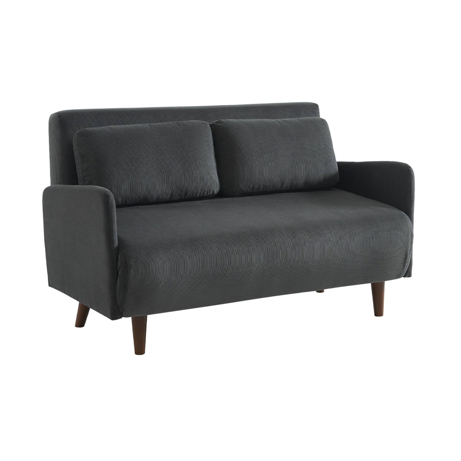 sweeek - 2-zits corduroy slaapbank met houten poten