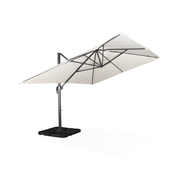 sweeek - Rechthoekige parasol 3x4m + verzwaarde tegels 50x50cm