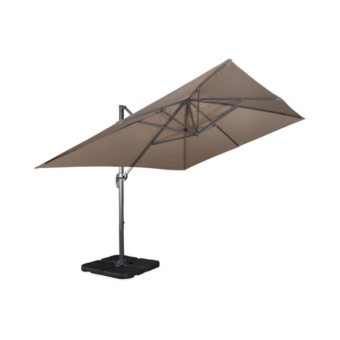 sweeek - Rechthoekige parasol 3x4m + verzwaarde tegels 50x50cm