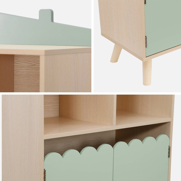 sweeek - Kinderboekenkast met 2 planken en 2 deuren