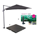 Garden Impressions Hawai parasol S 250x250 zwart + 80kg voet en hoes