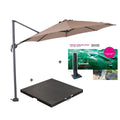 Garden Impressions Hawaii parasol S Ø300 taupe + 80kg voet en hoes