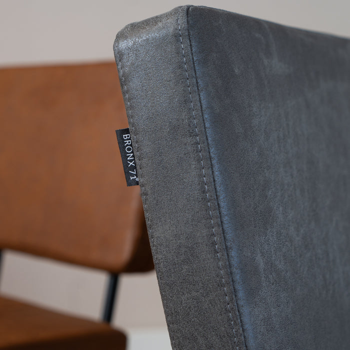 Bronx71 Industriële eetkamerstoel Espen antraciet eco-leer