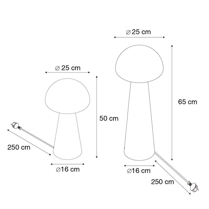 QAZQA Set van 2 smart buiten vloerlampen zwart 50cm en 65cm incl.