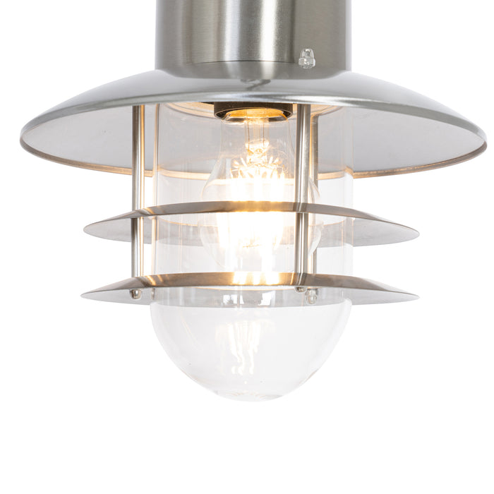 QAZQA Industriële hanglamp staal IP44 - Shell