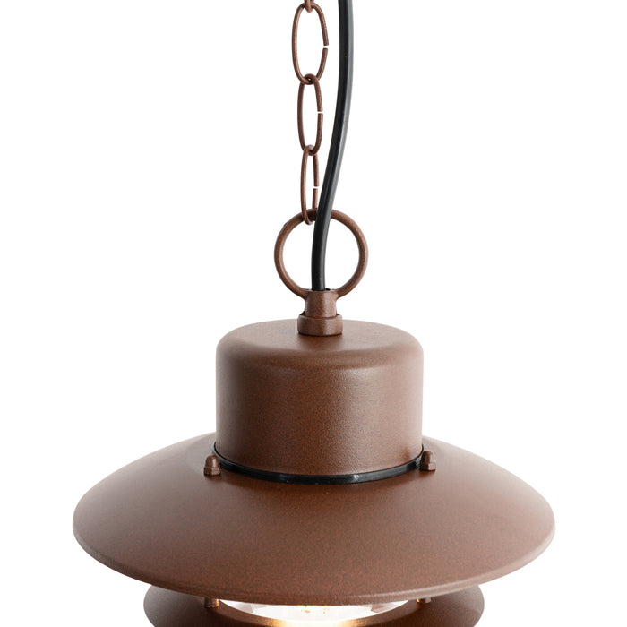 QAZQA Industriële hanglamp roestbruin IP44 - Shell