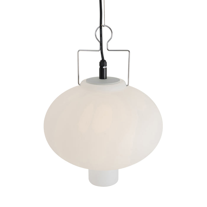 QAZQA Buiten hanglamp wit 35 cm met stekker IP44 - Pion