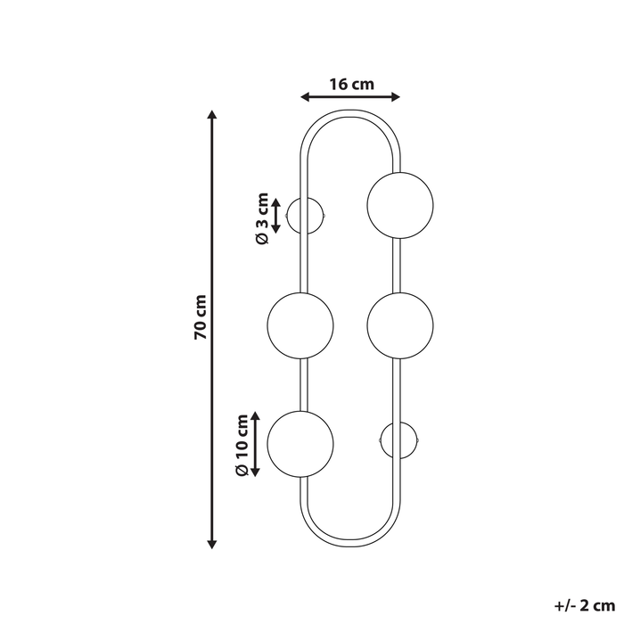 Beliani - YANGO - Wandamp - Zwart - Metaal