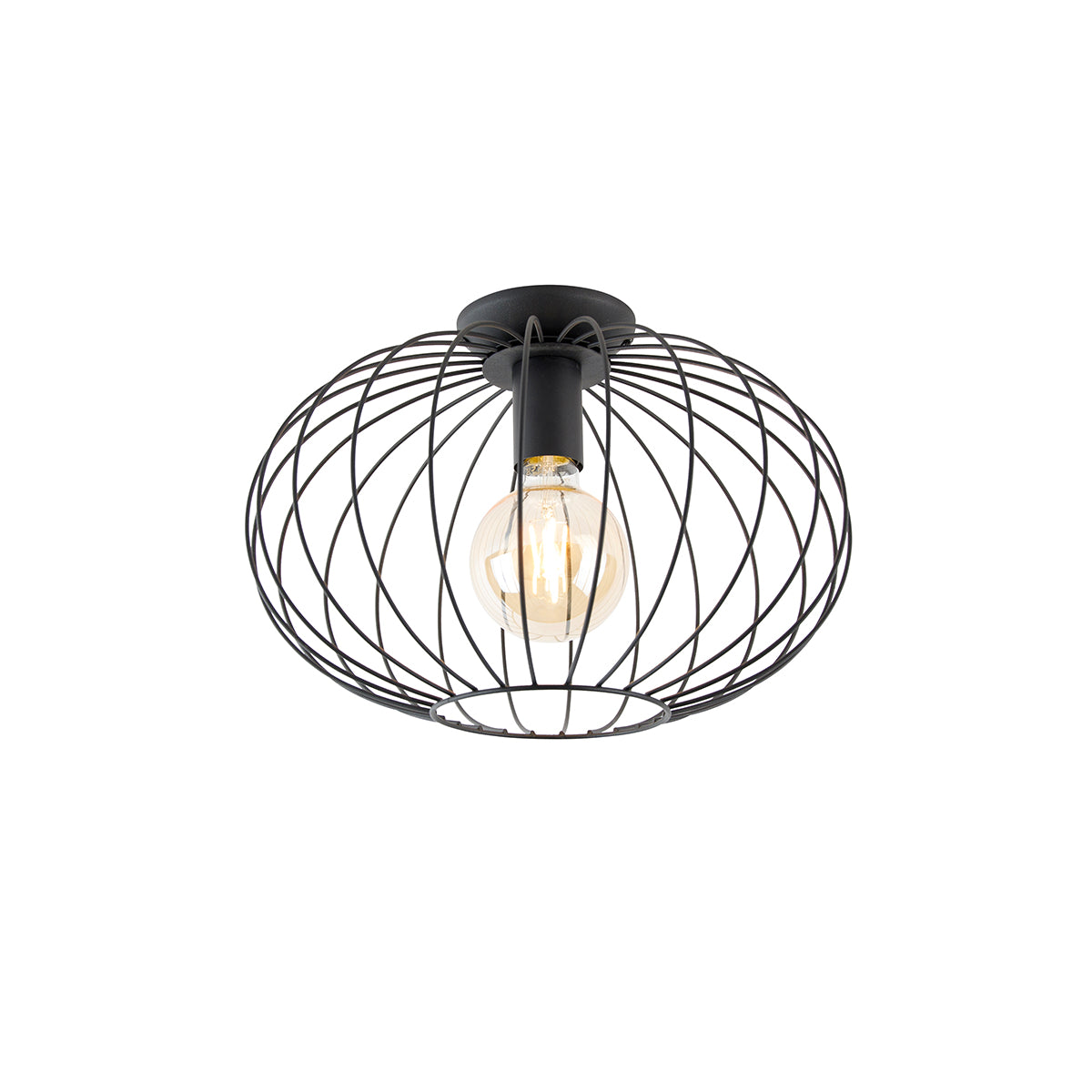 QAZQA Smart plafonnière zwart incl. Wifi G95 - Margarita