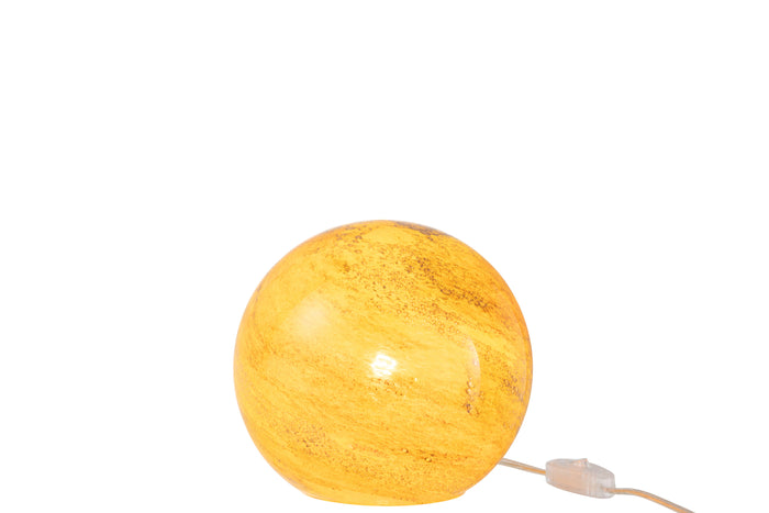 J-Line Tafellamp Dany Strepen Glas Geel