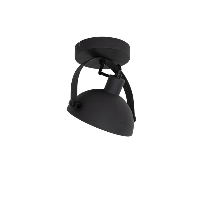 QAZQA Industriële plafondlamp zwart met goud 15 cm verstelbaar -