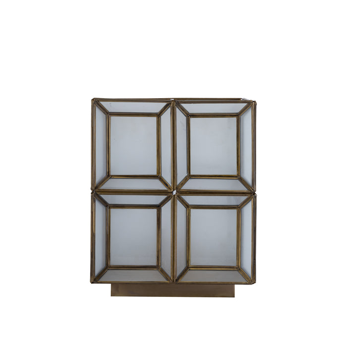 PTMD Layra White milk glass table lamp antique low