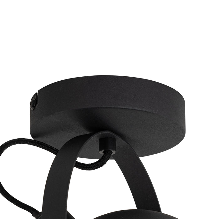 QAZQA Industriële plafondlamp zwart met goud 15 cm verstelbaar -