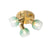 QAZQA Art Deco plafondspot goud met groen glas 3-lichts - Vidro
