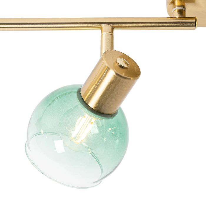 QAZQA Art Deco spot goud met groen glas 4-lichts - Vidro