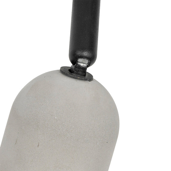 QAZQA Industriële spot zwart met beton 2-lichts - Pedra