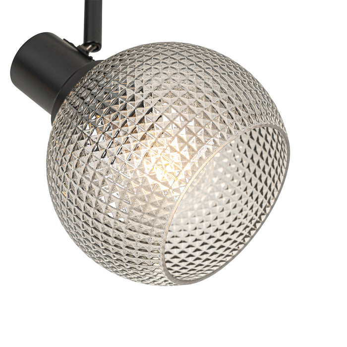 QAZQA Design spot zwart met smoke glas 2-lichts - Chico