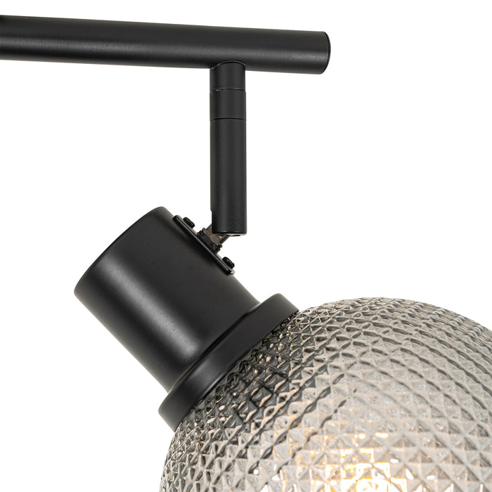QAZQA Design spot zwart met smoke glas 2-lichts - Chico
