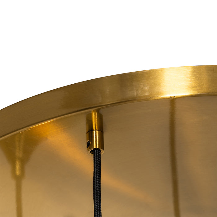 QAZQA Art Deco Hanglamp messing met blauw glas rond 7-lichts - Sandra