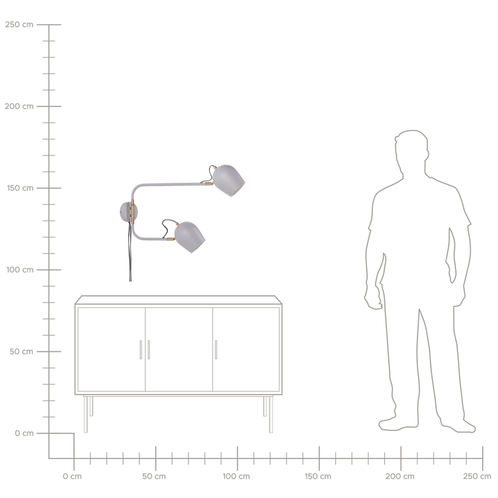 Beliani - ESTRELLA - Wandlamp - Lichtgrijs - Metaal