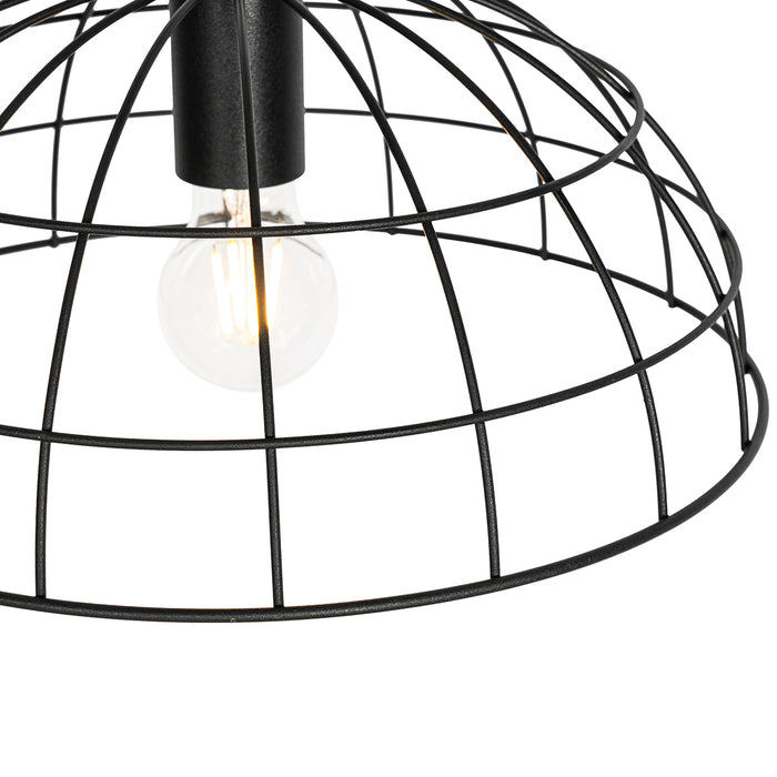 QAZQA Industriële hanglamp zwart 2-lichts - Hanze