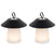 QAZQA Set van 2 tafellampen mushroom zwart incl. LED oplaadbaar -