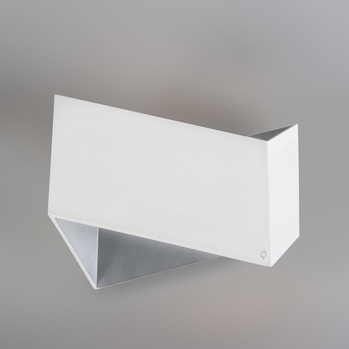 QAZQA Design wandlamp wit met zilveren binnenkant - Fold